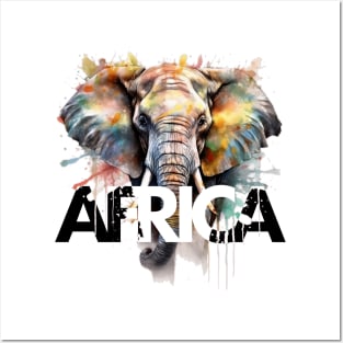 Africa-inspired | Colorful Elephant Watercolor Art Posters and Art